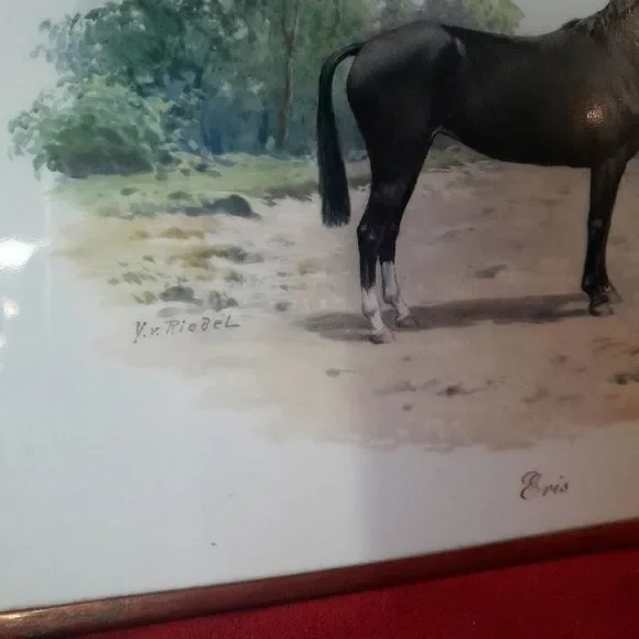 VTG Set Porcelain Horse Equestrian Wall Tiles Germany Y.R. Riedel York Berlin - Picture 5 of 15